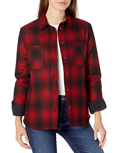 Pendleton Women's Wool Shirt Jacket, Red/Black, SM