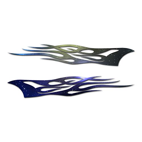 Southern Decalz Pair of Tribal Flames - Vinyl Decal Sticker - 12" x 5" - Galaxy