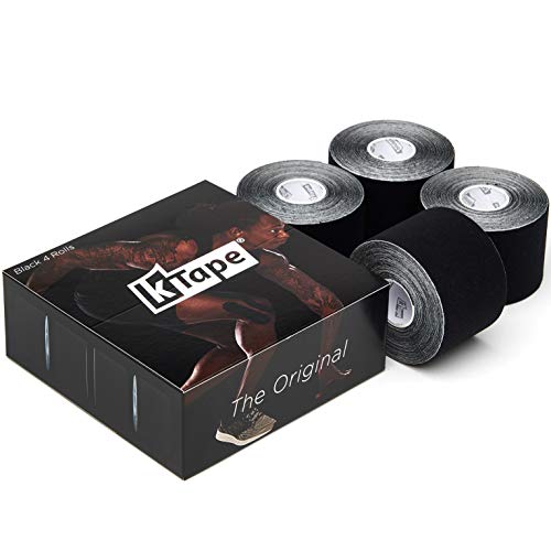 K-Tape® Black Box of 4 (4 Rouleaux de 5 cm x 5 m chacun) [Noir]