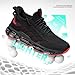 Luogoks Men's Air Cushion Running Shoes Breathable Tennis Basketball Sneakers Non Slip Workout Casual Sport Shoes Gym Training Comfortable Fashion Shoes Black/Red