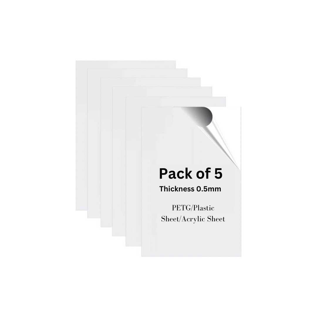 AbhiKalpya Art Studio Acrylic Sheet (5 Pcs) 0.5 mm Clear Transparent plexiglass (12" x 12" inch) - Transparent,for Glass Painting, DIY Projects Set of 5-image-14