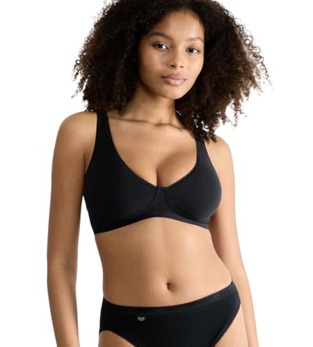 Sloggi Womens Basic+ Soft Bra, Black, 36A UK