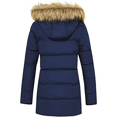 Image of FARVALUE Women's Winter Coat Thicken Puffer Coat Warm Jacket with Removable Fur Hood