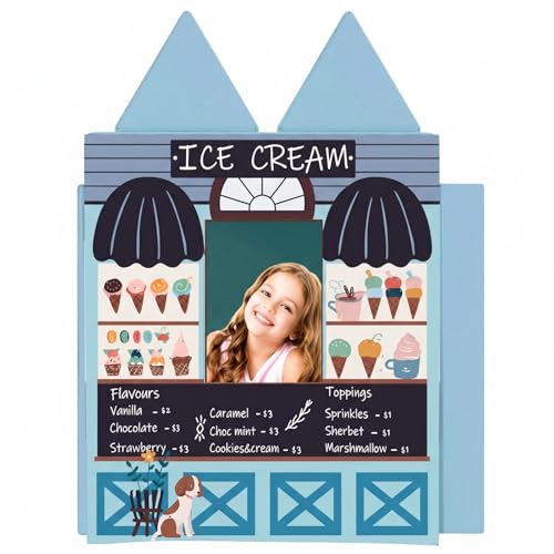 CrystalSylara Ice Cream Truck Play Panel for Kids Couch Imaginative Toy Attachment for Toddler Foam Sofa Foldable & Sturdy Fabric Cover Fits Most Play Couches(Couch Not Included)
