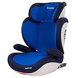Froggy® Autokindersitz mit ISOFIX Gruppe II/III + Sicherheitsnorm ECE R44/04 + 5-Punkte-Sicherheitsgurt verstellbare Kopfstütze+Rückenlehne Blau