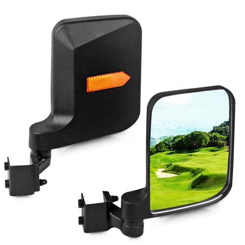 UNIGT Golf Cart Side Mirrors Compatible with Club Car EZ-GO Yamaha and Others No-Drilling Needed Universal Mount to 0.75