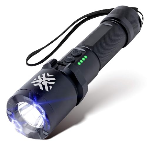 Pain Safari Tactical Flashlight 2000: 25,000V Stun Gun Torch | Emits 3.1 Pain Inducing Microcoulombs (µC) Charge | Non-Lethal Defense, No License | Aircraft-Grade Aluminum | Gun-Free Zone Friendly
