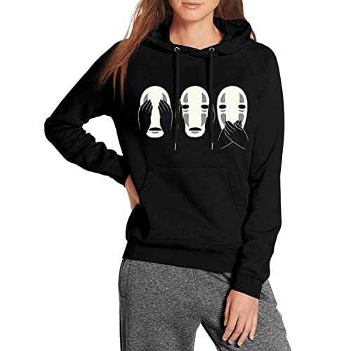 El Desván Nerd Ver, Oir, Callar Sin Cara - Sudadera con Capucha Mujer (M)