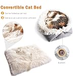 Weiches Katzenbett Waschbar 42x36 cm Plüsch Haustierbett für Katzen und Kleine Hunde, 2 in 1 Katzenbett Schlafsack Warmes Haus Katzenkissen Katzendecke Waschbares Nest Bett für Katzen – Bild 4