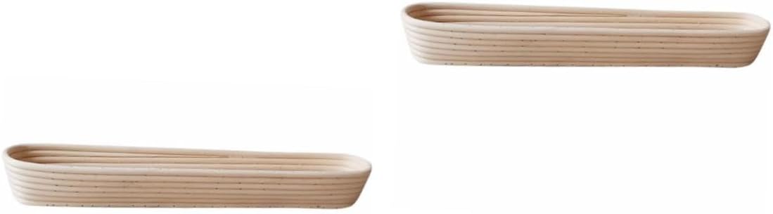 Ciieeo 2pcs Sourdough Proofing Basket Rattan Bread Basket Long Banneton for Home Use