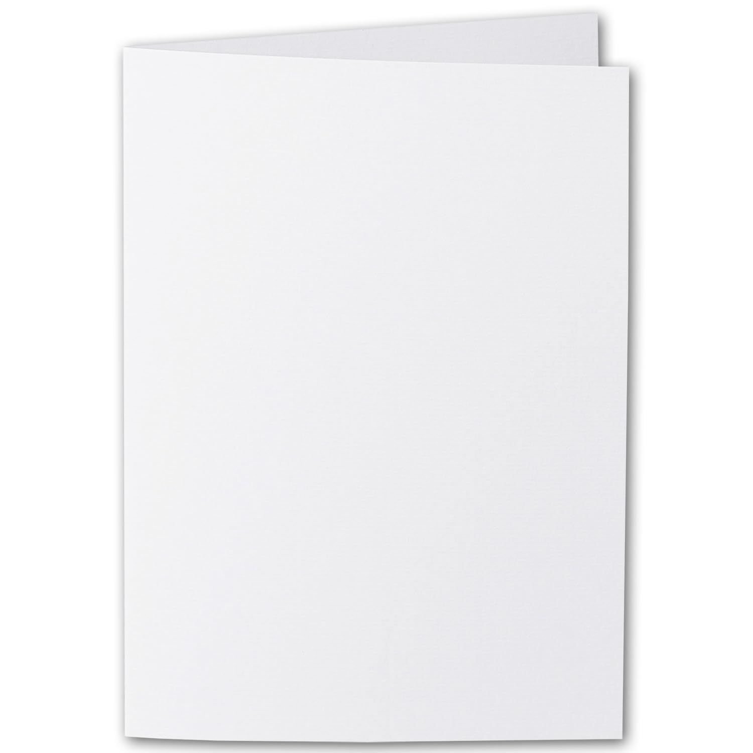 ARTOZ 50x DIN A5 Faltkarten - Blütenweiß (Weiß) gerippt 148 x 210 mm Klappkarten hochdoppelt - Blanko Doppelkarte mit 220 g/m² edle Egoutteur-Rippung