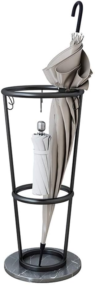 Umbrella Stand - Marble Iron Art Floor-Standing Storage Holder for Hotel Lobby & Home, Stylish Round Rack for Umbrellas & Walking Sticks, Creative Loft Industry Design
