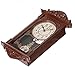 Clockswise Vintage Grandfather-Style Wall Clock with Wood-Effect Plastic Pendulum Battery-Operated for Home Decor Living Room Home Office Kitchen or Dining Room (Brown, 16 Inch)