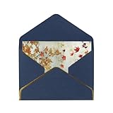 Golden Leaves, personalisierbare Grußkarten mit Perlglanz, mit Umschlägen, fünf elegante Farbvarianten, goldfarbene Blankokarten, geeignet für alle Anlässe