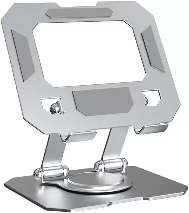 ROBEVE Tablet Standı 360 Derece Dönebilen Tablet Stand Katlanabilir Metal Tablet Tutucu Standı Tablet ve Telefon Tutucu Stant Tablet Tutucu Metal (Siyah) - Görsel 2