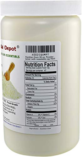 Xanthan Gum 20 Oz. Powder Usp Fcc Food Grade - Gluten Free Cooking - Safety Sealed Hdpe Container With Resealable Cap #TOP4