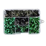 Moto Boulons Et Écrous Compatible Avec Honda Pour TRANSALP XLV 600 700 FMX NX XRV 650 TRX 300EX Kit Boulons Vis Carénage Moto Écrou Clip(Green)