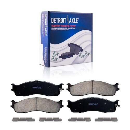 Image of Detroit Axle - 2WD Front Wheel Bearing Hubs Brake Kit for 2003 2004 2005 | Dodge Ram 2500 3500 Drilled Slotted Brake Rotors Ceramic Brake Pads Wheel Bearing Hubs Replacement 13.91 inch Front Rotor