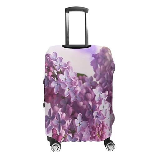 Lilac Flowers Luggage Cover, Elastic Luggage Protector Fits 19-32in Suitcases, Washable & Anti-Scratch Suitcase Cover for Men Women M4