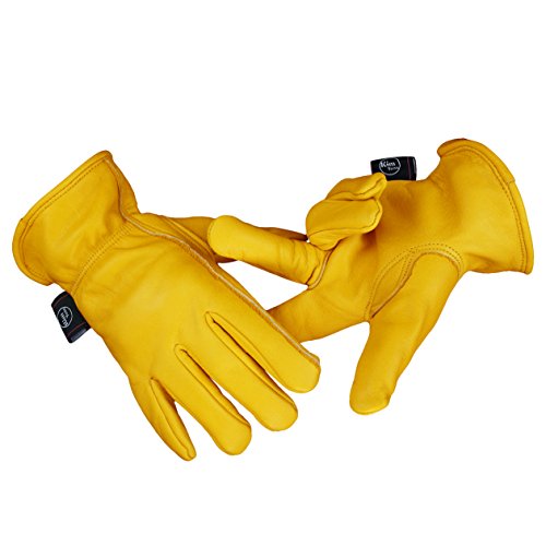 Kim Yuan Leather Work Gloves Perfect For Gardening/Cutting/Construction/Motorcycle, Men & Women M #TOP3