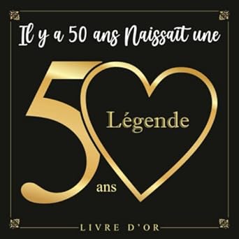 Plaque En Bois Livre D'or 50 Ans - Cadeau Anniversaire 50e Avec Guirlande Lumineuse, 30 X 20 Cm