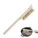 DUJUN Brosse pour pierre à pizza, accessoire de four de cuisine | Four à manche en bois, brosse en cuivre, brosse en fil d'acier et spatule à pizza