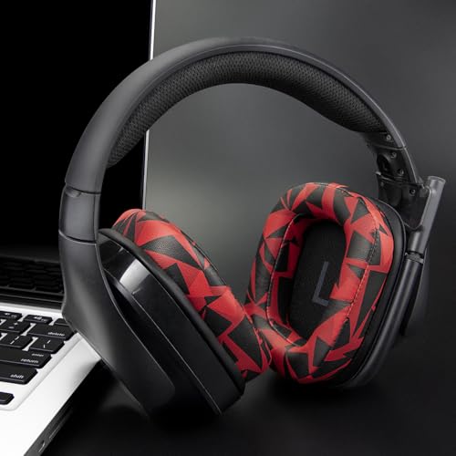 Image of SOULWIT Ear Pads Cushions Replacement for Logitech G35 G930 G933 G933S G935 G633 G633S G635 G533 G430 G431 G432 G433 Gaming Headset, Earpads for G332 G230 G231 G233 Headphones (G933 PL Red Storm)