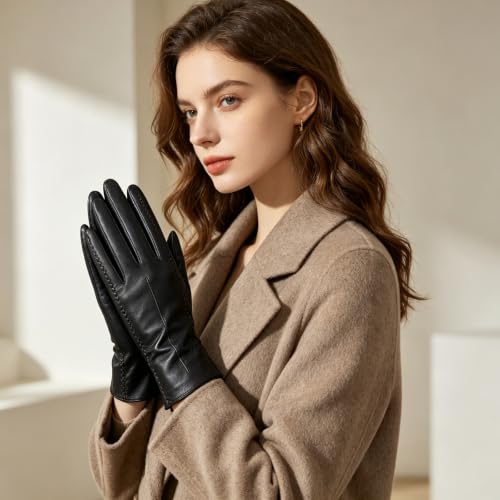 BISON DENIM Sheepskin Cashmere Gloves