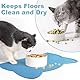 2 Stück Unterlage Katzennapf Silikon,44×25,5 cm Katzenfutter Unterlage Hundenapf wasserdichte,Napfunterlage Katze rutschfest,Futterunterlage Katze,Katzenfutter Matte Hundenapf,BPA-frei,Blau, Grau