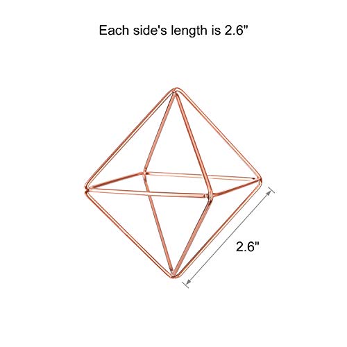 Mkono 5 Packs Air Plant Holder, Same Shape Mini Metal Tabletop Himmeli Decor Modern Geometric Planter Tillandsia Air Fern Display Stand With Each Side 2.6'' Long For Home Office Decor Gift Idea, Pink #TOP5