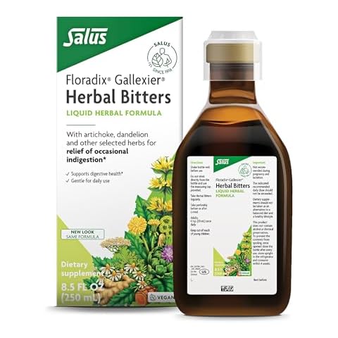 Floradix Gallexier Herbal Bitters - Digestive Support Supplement with Artichoke, Dandelion, Turmeric, Ginger & More - Liquid Formula - Easily Absorbed - Vegan, Non-GMO - 8.5 fl oz Cover
