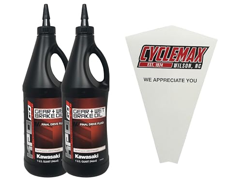 Cyclemax Two Pack Compatible with Kawasaki KPO Gear + Wet Brake Oil K6103G-101-01Q Contains Two Quarts and a Funnel