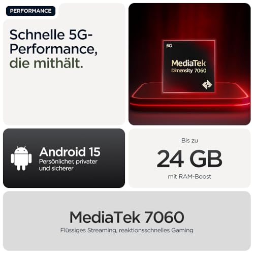 Motorola Moto g56 5G Smartphone (6,72“-FHD+-Display, 50-MP-Kamera mit Moto-AI, 8/256 GB, 5100 mAh, Android 15) Pantone Black Oyster, inkl. Schutzcover