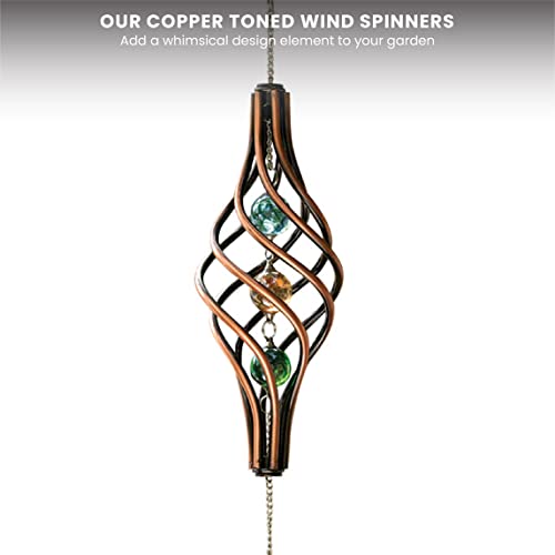 Bits and Pieces - 14" Copper Toned Hanging Art Piece - Yard Decorations - Weather-Resistant Kinetic Wind Ornament - Garden Decoration - Copper Yard Art