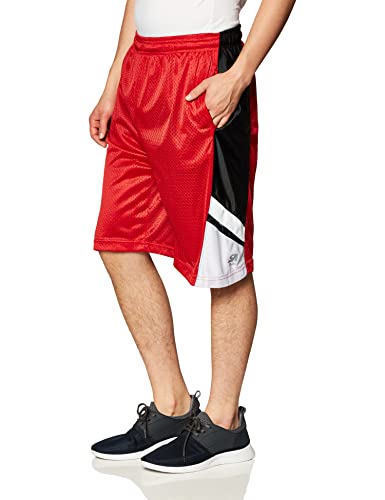 Southpole Men's Inseam 12", Red, Large