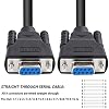 DTECH 1.5 ft Straight Through Serial DB9 Cable Female to Female 9 Pin COM Port Cord for Data Communication (0.5 Meter, Black)