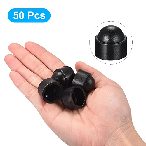 uxcell Plastic Dome Nut Protection Cap Covers, M12x19mm Nut Cover Black 50pcs by uxcell - Used condition - Image 3