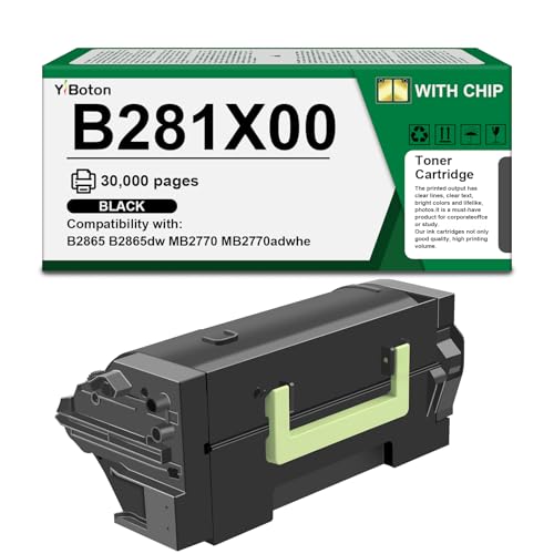 Image of Extra High Yield B281X00 B2865 Black Toner Cartridge with New Chip Compatible with Lexmark B2865 B2865dw MB2770 MB2770adwhe Laser Printer.30,500 Pages