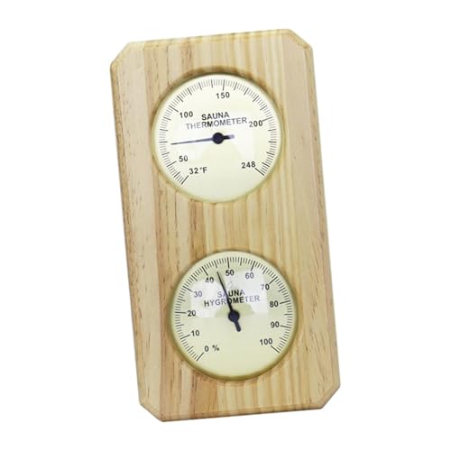 Colcolo Équipement d'hygrométrie de Sauna Thermomètre hygromètre en Bois, jauge d'humidité de la température pour Chambre à Coucher, hammam, hôtel