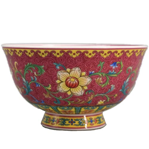 Bol de soupe en porcelaine chinoise, vaisselle de table à motif fleurs de riz