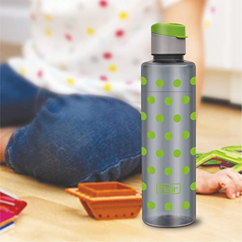 Image of Flair Polka Water Bottles with Fliptop Lid Set of 6 Pcs 1000 ML (Green)