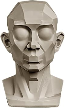 Head Models for Portrait Sketching, Resin Plaster Statues, Still Life Skulls Drawing Models, Resin Human Manikin Head Sculpture for Medical Drawing Teaching 13.5cm 5.3 in Man Block B