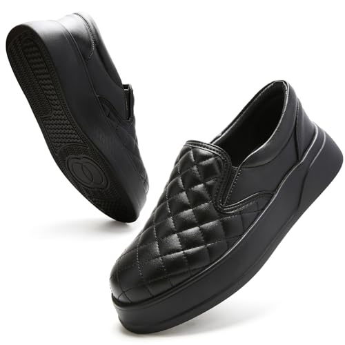 Image of Loafers for Women Penny Comfort Leather Platform & Slip-Ons Dressy Shoes