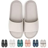  GURGER Zapatos de Playa Hombre Mujer Piscina Chanclas Piscina Verano Pantuflas Zapatillas de Casa Sandalias Gris 42 43
