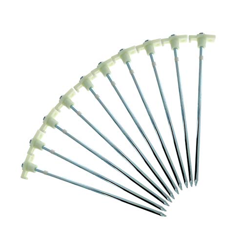10-Piece Galvanized Steel Tent Pegs - Glow in The Dark Garden Stakes