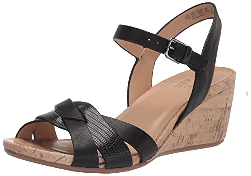 Naturalizer Women s Adelina Wedge Sandal, Black, 8