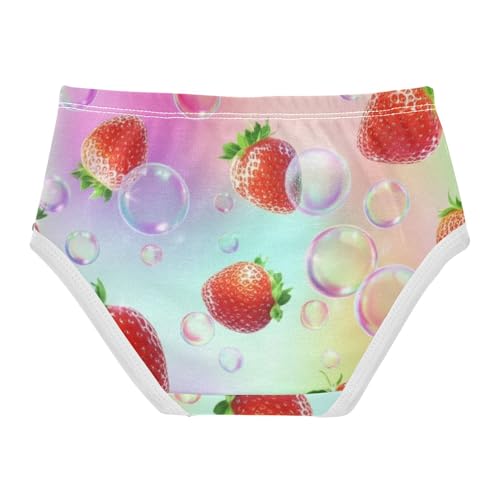 Girls Underwear Toddlers 2t Cotton Panties for Girl Print Underpants Briefs Strawberry Bubbles Pastel Pink2