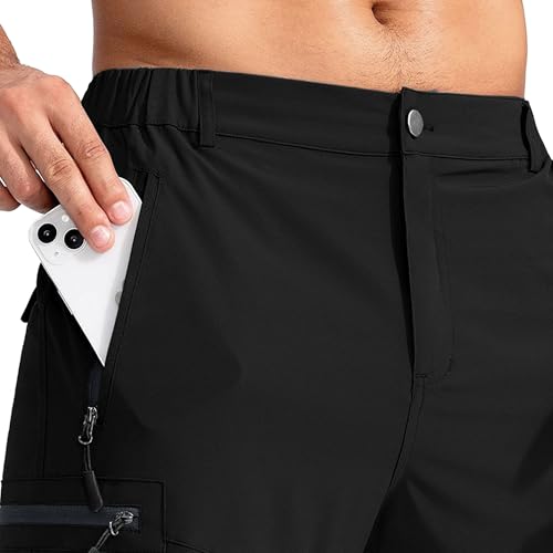 Shorts cortos casuales para hombre con bolsillos y cierre miniatura 2