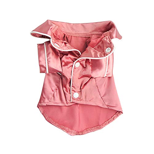 Lifeunion Small Dogs Cats Pajamas Pet Soft Silk Lapel Two-Legged Sleepwear Shirt For All Season (Small, Pink) #TOP2