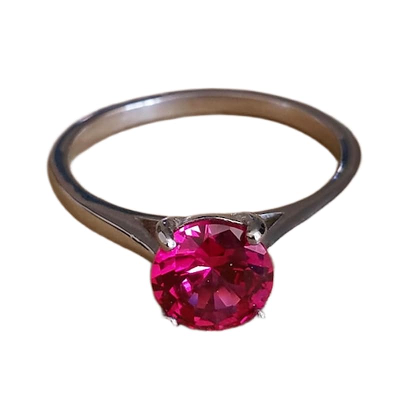 Bague saphir rose et argent 925 sterling avec monture sertie de diamants